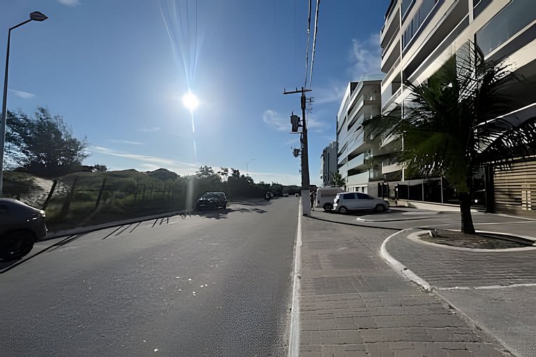 Flat Malu Pé na Areia - poucos passos praia Grande