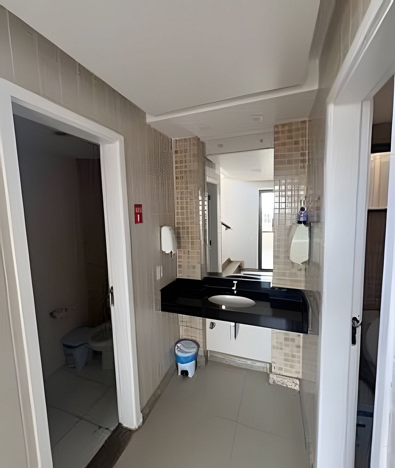 Flat Malu Pé na Areia - poucos passos praia Grande