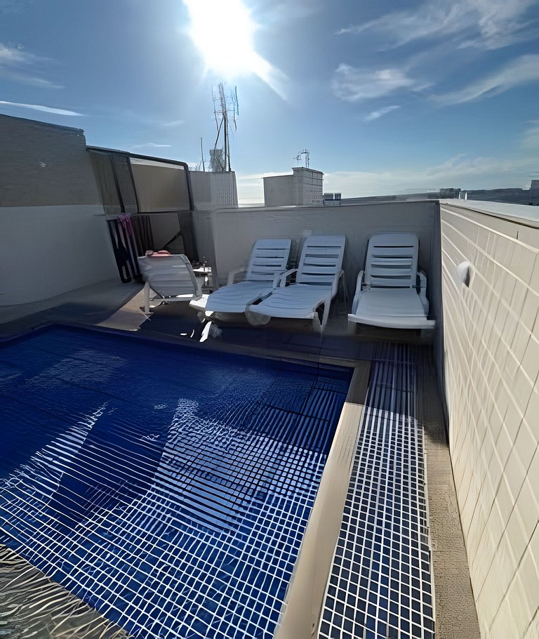 Flat Malu Pé na Areia - poucos passos praia Grande