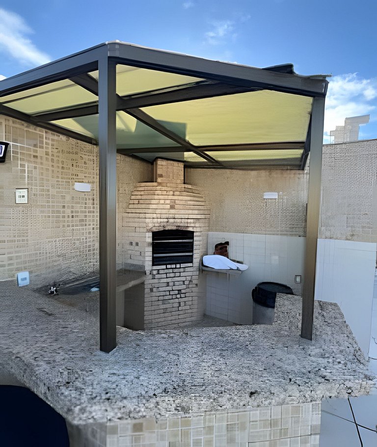 Flat Malu Pé na Areia - poucos passos praia Grande