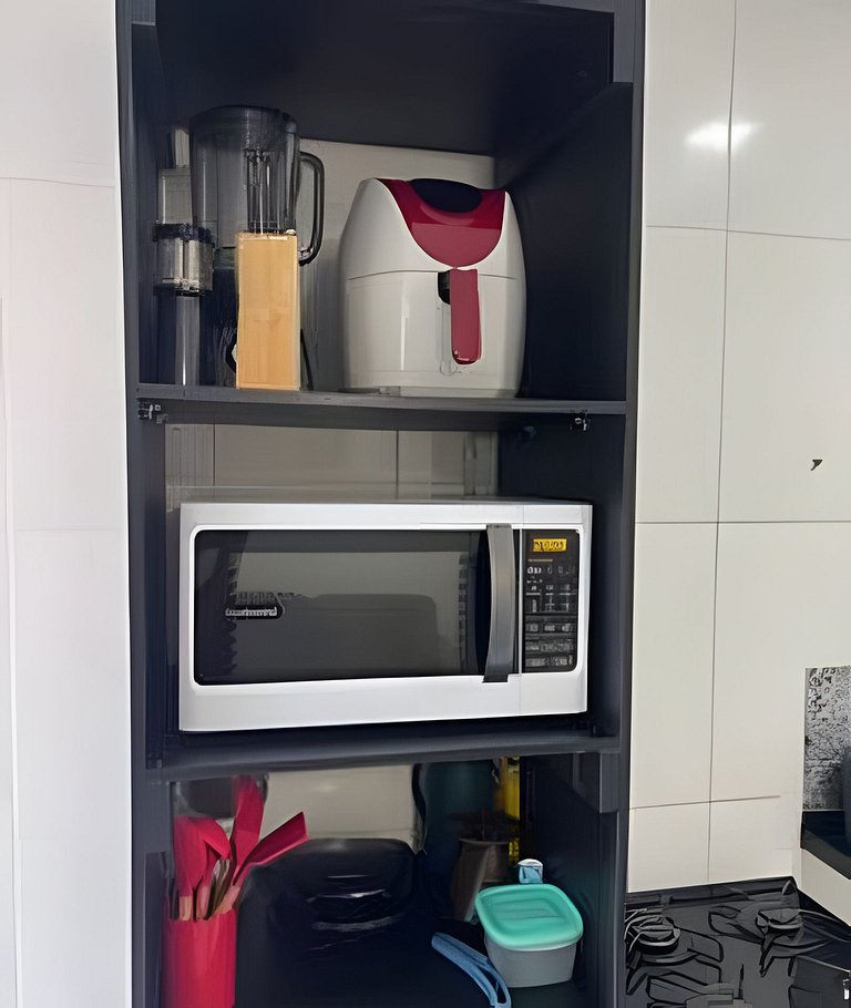 Flat Malu Pé na Areia - poucos passos praia Grande