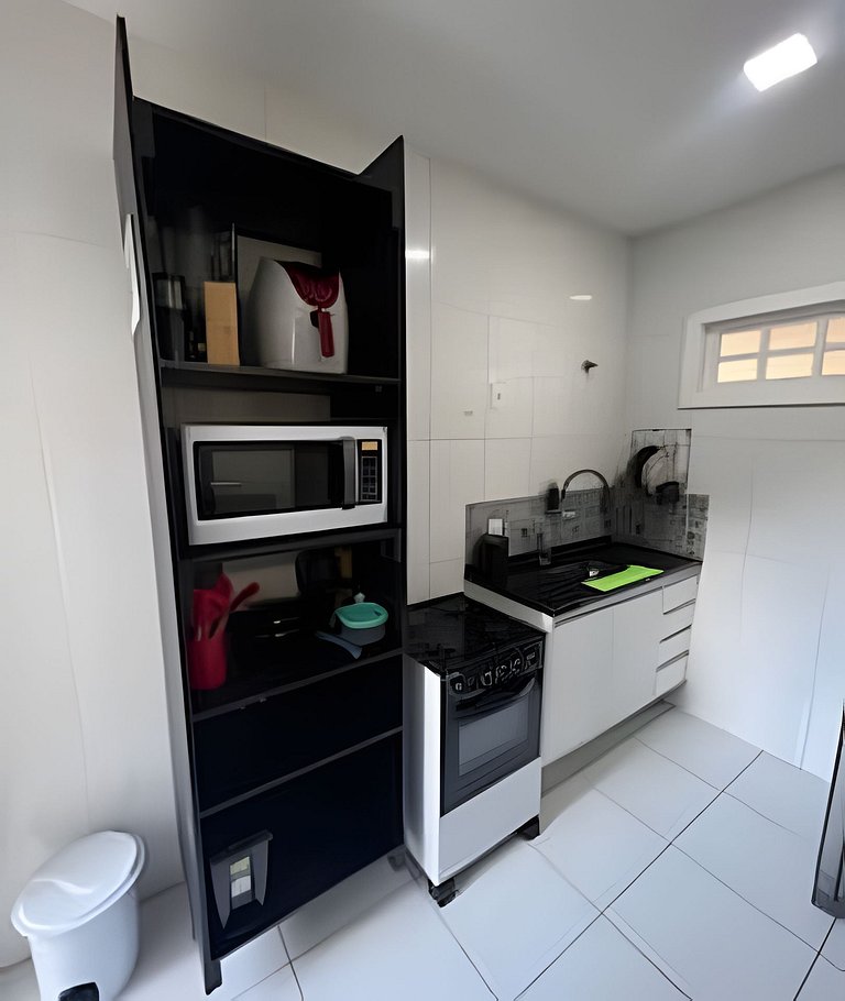 Flat Malu Pé na Areia - poucos passos praia Grande