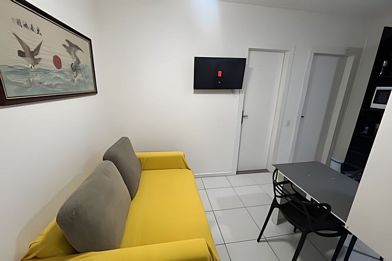 Flat Malu Pé na Areia - poucos passos praia Grande