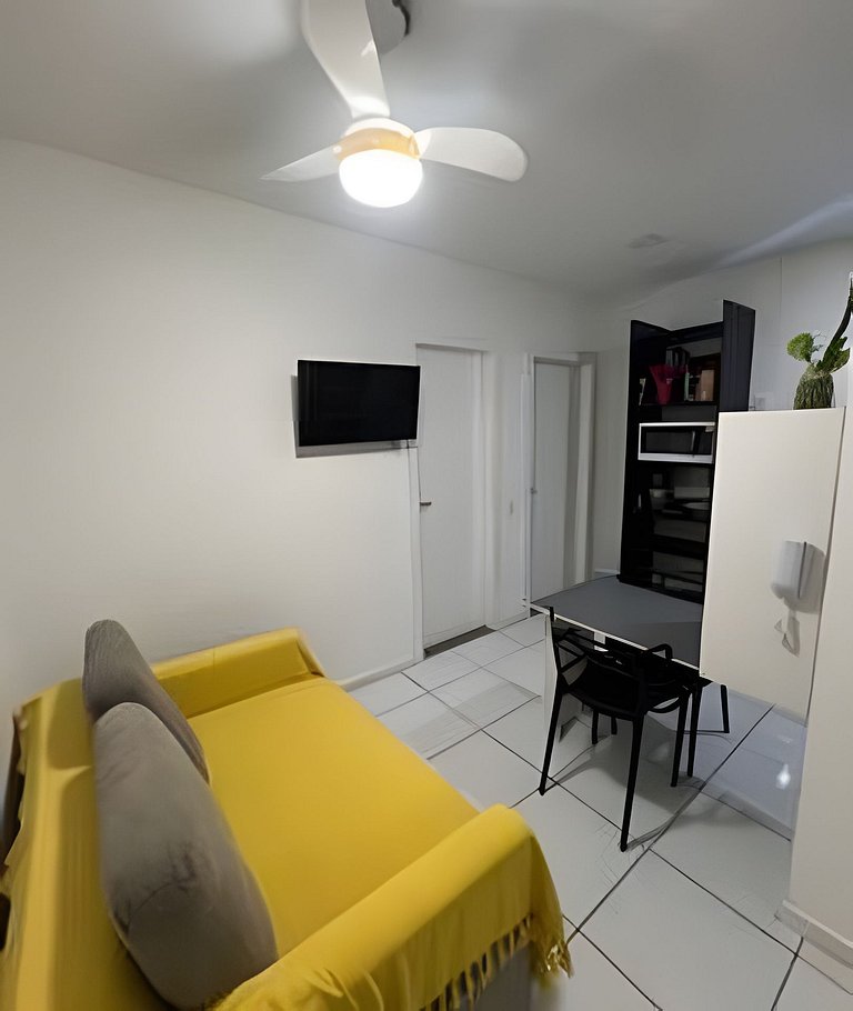 Flat Malu Pé na Areia - poucos passos praia Grande